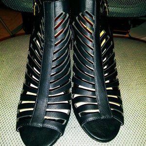 black dress shoe with small heel